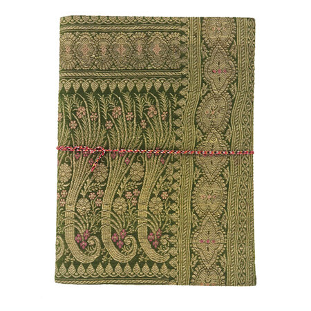Sari notebook XL groen bloemen