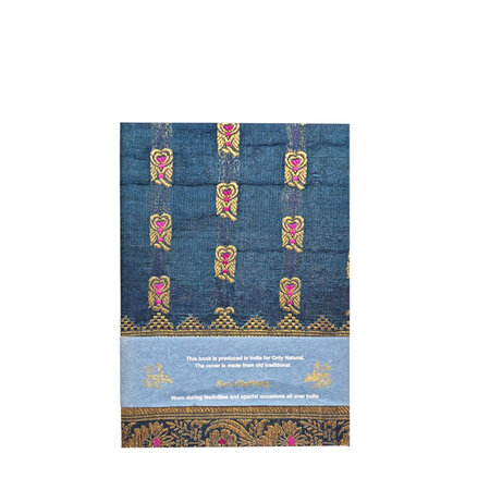 Sari notebook L petrol goud