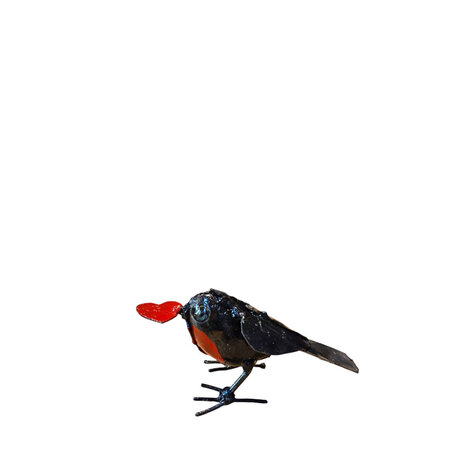 Roodborst met hartje scrapmetal
