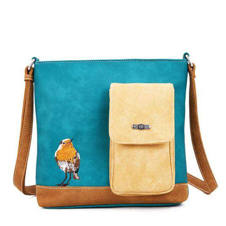 Tas Quack blauwgroen beige