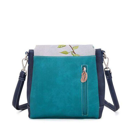Schoudertas Tweet blauwgroen grijs