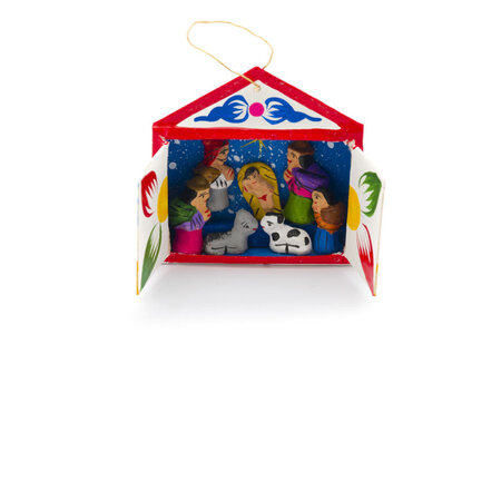 Kerstgroep hangend in luciferdoosje