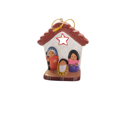 Kerstgroep huisje op hanger