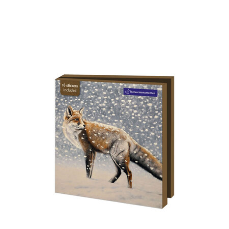 Kerstkaartenmapje Dieren in de sneeuw
