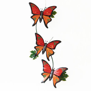 muurdecoratie-vlinders-plat-rood