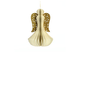 engel papier gouden vleugels 12,5 cm
