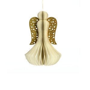 engel papier gouden vleugels 17,5 cm