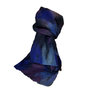 Sjaal vilt op chiffon  blauwtinten