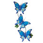 Drie turquoise vlinders keramiek