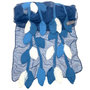 Sjaal gevilte blaadjes blauw wit 