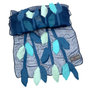 Sjaal gevilte blaadjes blauw aqua