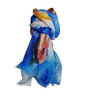 Sjaal zijde digi donkerblauw (3)