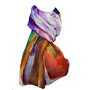 Sjaal zijde digi lila oranje (9)