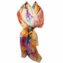 Sjaal zijde perzik bloemen