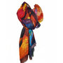 Sjaal rood abstract 100% wol