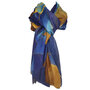 Sjaal wol blauw bruin