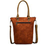 Shopper cognac donkergroen