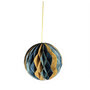 Kerstbal blauw en goud