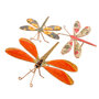 Libelle groen met bloemen