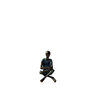 Zittende man S in blauw